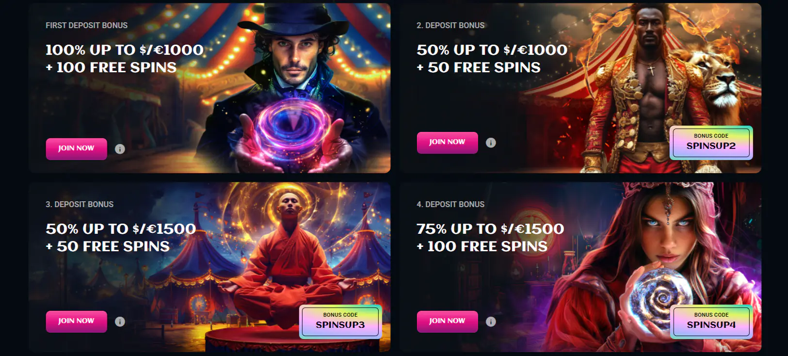 SpinsUP Casino Bonuses and Promotions