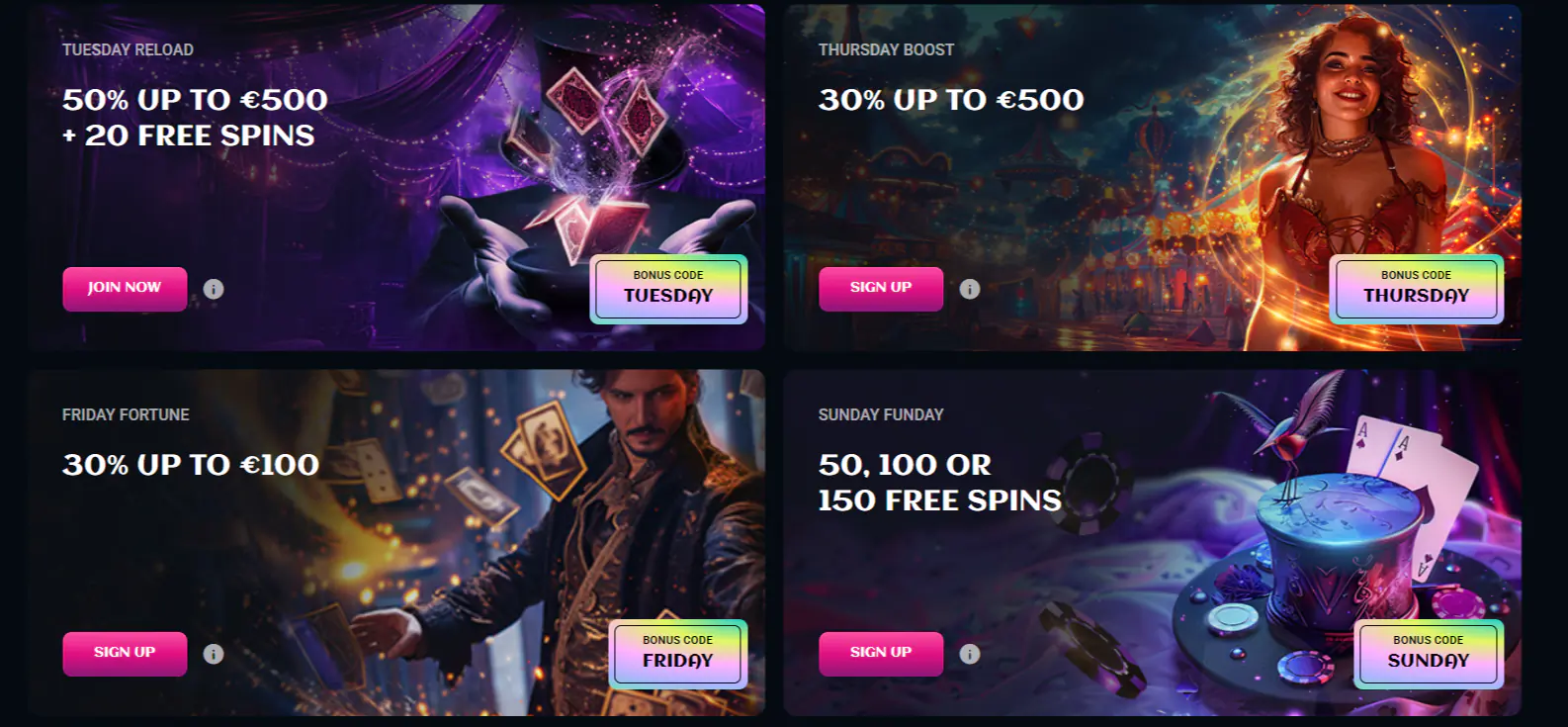 Reload Bonuses at SpinsUp Casino Canada